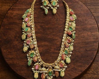 Royal Kundan Meenakari Necklace Set with Matching Earrings – Traditional Indian Bridal Jewelry