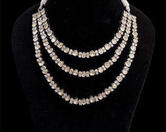 Kundan Necklace Set with Earrings, Indian Bridal Jewelry, Gold Plated Traditional Wedding Necklace