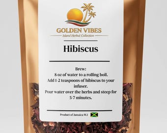 Golden Vibes Island Herbal Collection – Dried Hibiscus Flowers (2 oz)