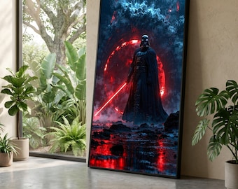 ダース・ベイダー将軍ストリートアートキャンバス Luke vs Vader || Print | Star Wars art | Darth Vader canvas | Luke
