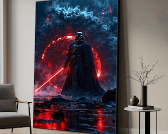 Luke vs Vader || Print | Star Wars art | Darth Vader canvas | Luke