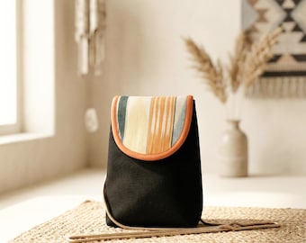 Personalized Quilted Backpack with Ikat Print, Custom Name Embroidered Daypack, Boho Laptop Bag for Women, Handmade Travel Backpack Gift