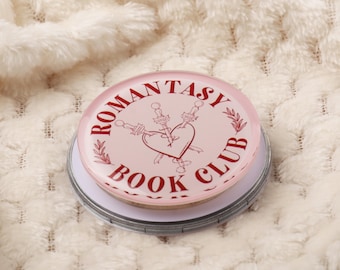 Romantasy Book Club Kindle Griff, Magnetischer Kindle Halter, Rosa ästhetische Leser Geschenk, Buch Liebhaber Zubehör, Leser Mädchen Geschenk