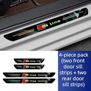 Audi Sline Car Colorful Laser Door Sill Strip Anti-Step Protective Sticker