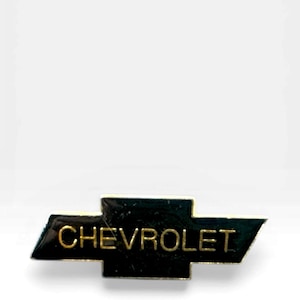 Vintage Black Chevrolet Chevy Bow Tie Lapel Pinback