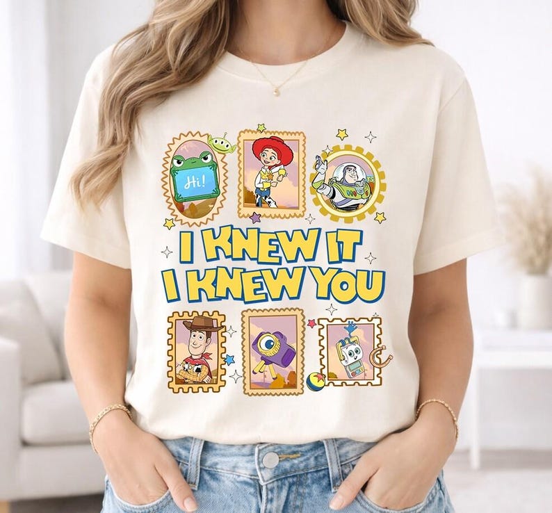 Camiseta retro "Lo sabía, te conocía", camiseta de Woody y Buzz Lightyear, camiseta de la amistad de Toy Story 5, camisetas a juego para la familia de Toy Story de Disneyland. imagen 1