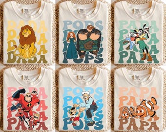 Camiseta personalizada de Disneyland para el Día del Padre, camiseta a juego para la familia Disneyland, Club de Papás Geniales, Padre e Hijo, Personaje DisneyDad Mufasa Simba