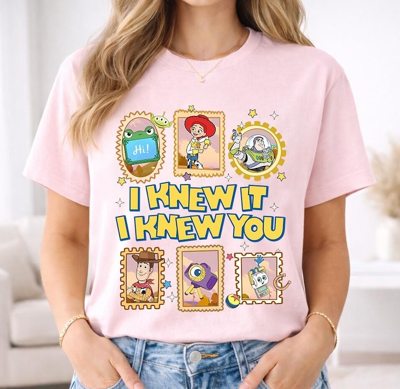 Camiseta retro "Lo sabía, te conocía", camiseta de Woody y Buzz Lightyear, camiseta de la amistad de Toy Story 5, camisetas a juego para la familia de Toy Story de Disneyland. imagen 3