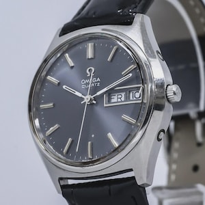 No US Import Fees - OMEGA Seamaster 1973 Cal.1310 Quartz Black Push Day/Date 37mm Men Rare