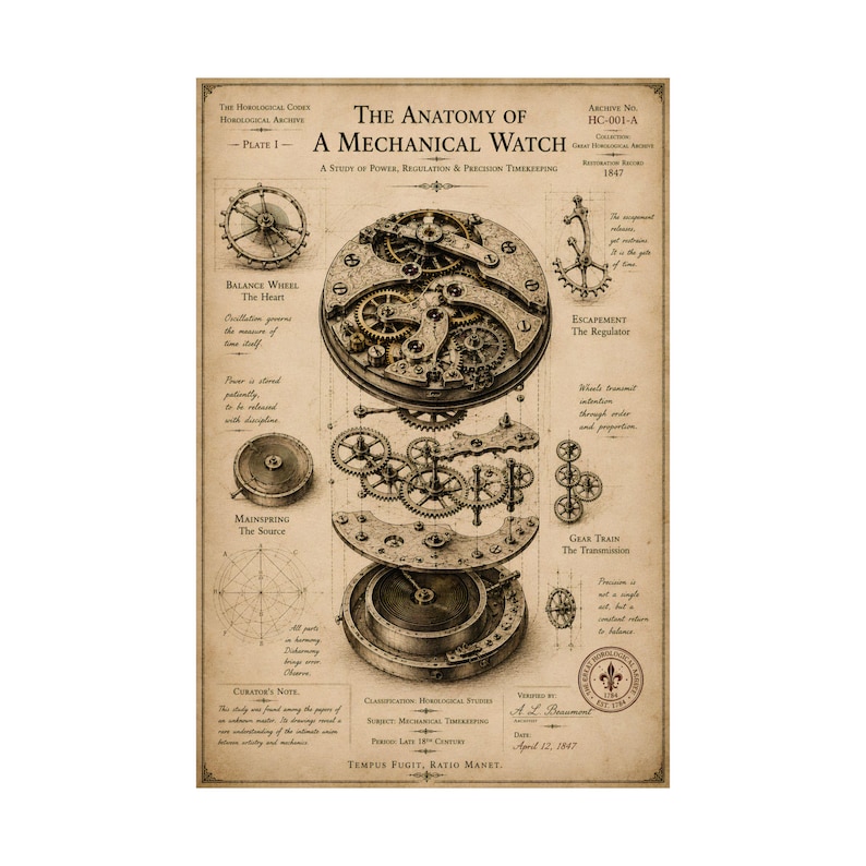 Horologische Codex Mechanische Uhrenstudie Museum Archiv Manuskript HD + Bild 2