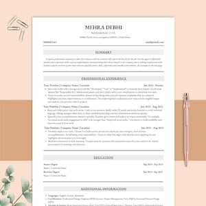 Professional and Editable ATS Resume Template, Cover Letter & References, Resume Templates, Minimalist, Simple, Basic and ATS Friendly CV