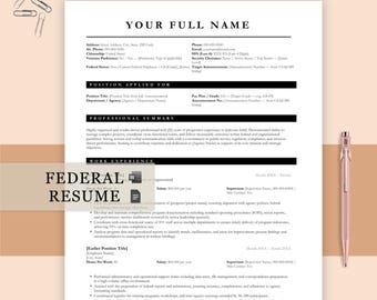Federal Resume Template 2026, USAJOBS Government Application (Word, Google Docs) with Cover Letter