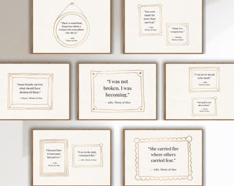 Throne of Glass Prints TOG Bundle: Fireheart Quotes, Booktok Wall Art (Digital Download)