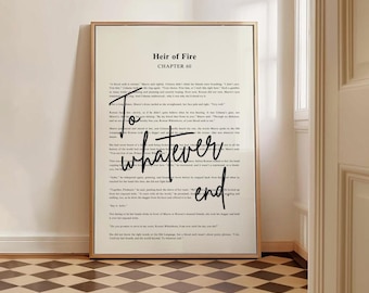 To Whatever End Quote Print, Throne of Glass Art (Digital Download)