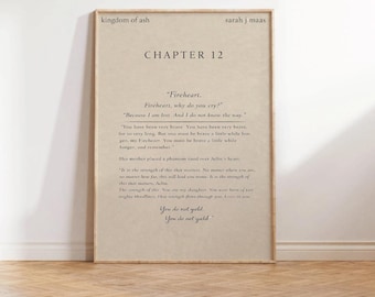 Throne of Glass Print: Fireheart Quote, Booktok Wall Art (Digital Download)