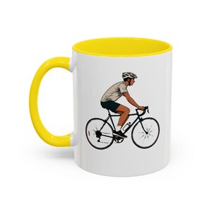 Road Cyclist Illustration Mug | 11oz Accent Coffee Cup Fast & Free Shipping USA image 7
