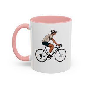 Road Cyclist Illustration Mug | 11oz Accent Coffee Cup Fast & Free Shipping USA image 5