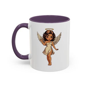 Cute Retro Angel Illustration Mug | Accent Color 11oz Fast & Free Shipping USA image 10