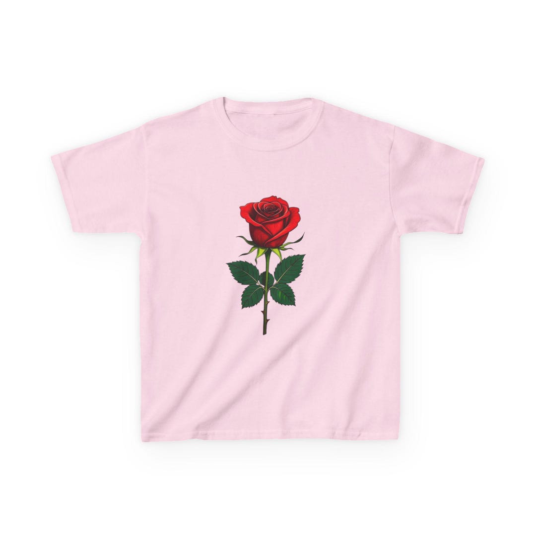 Classic Red Rose Girls Shirt | Floral Print Kids Apparel | Girls Nature ...