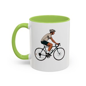 Road Cyclist Illustration Mug | 11oz Accent Coffee Cup Fast & Free Shipping USA image 11