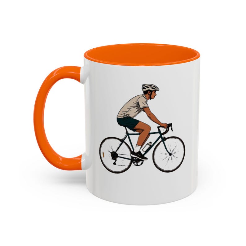Road Cyclist Illustration Mug | 11oz Accent Coffee Cup Fast & Free Shipping USA image 10