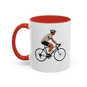 Road Cyclist Illustration Mug | 11oz Accent Coffee Cup Fast & Free Shipping USA image 9