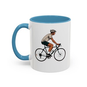 Road Cyclist Illustration Mug | 11oz Accent Coffee Cup Fast & Free Shipping USA image 6