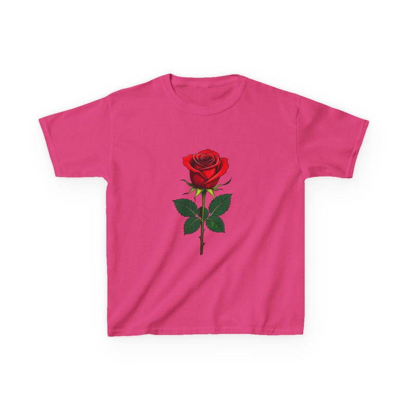 Classic Red Rose Girls Shirt | Floral Print Kids Apparel | Girls Nature ...