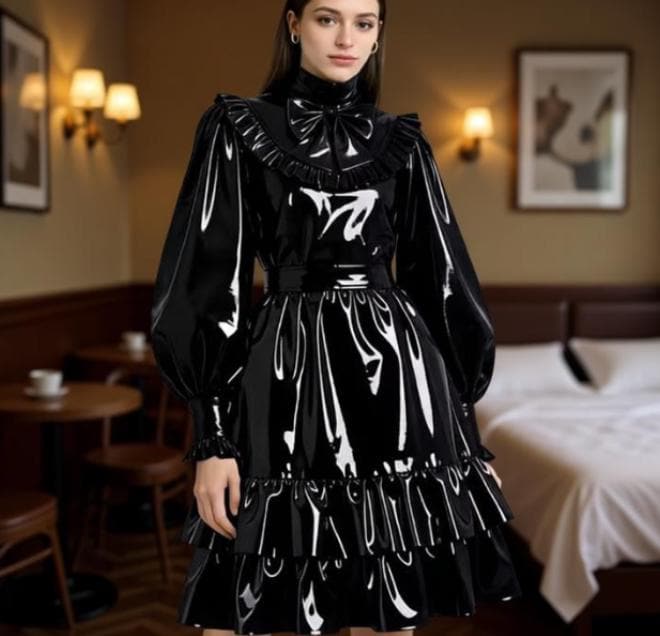 し*り様 latex メイドドレス ラテックス ラバー rubber Latex maid dress - Etsy 日本