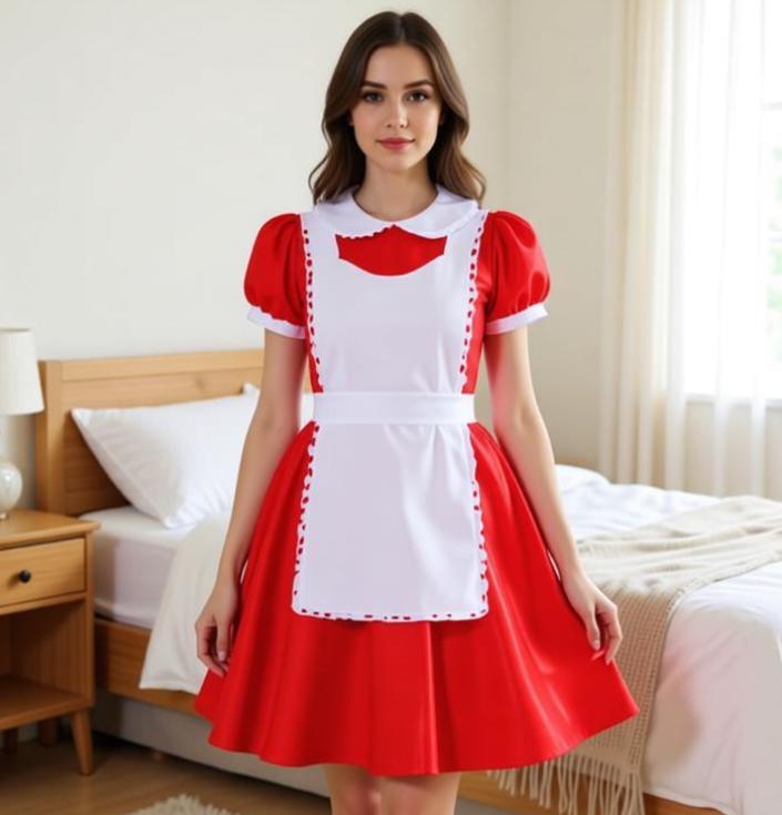 strapless open back dress Women's Sexy French Maid Uniform Costume