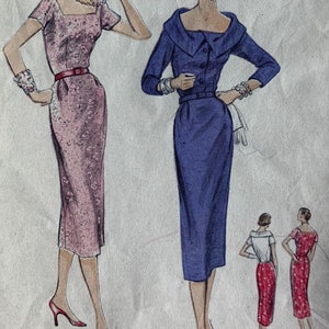 1822 1955 Vintage Vogue Couture Motif B36 une Seule Pièce Robe