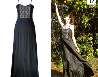 SALE - Black corset maxi evevning dress
