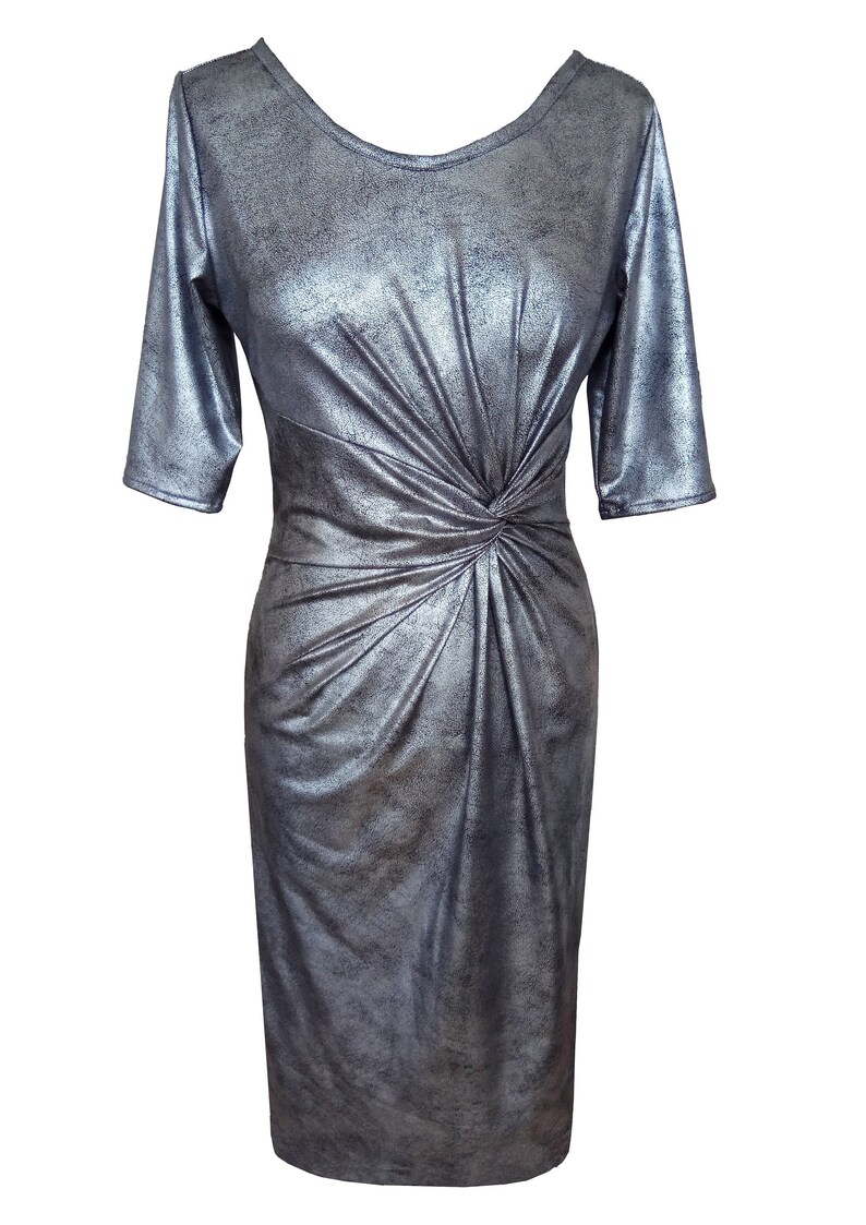 silver leather dress