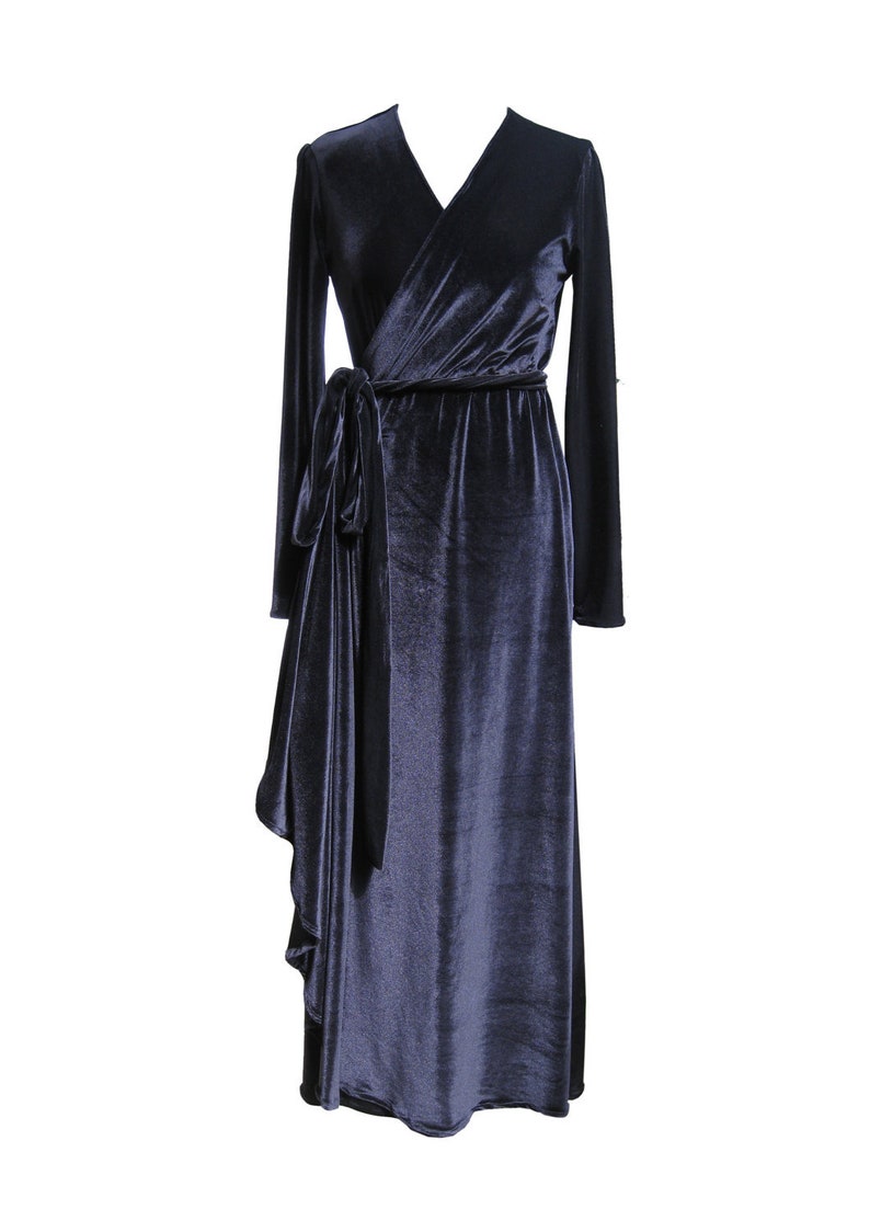 maxi velvet wrap dress