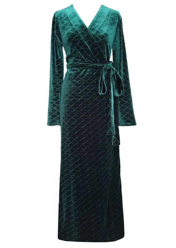 velvet wrap long dresses