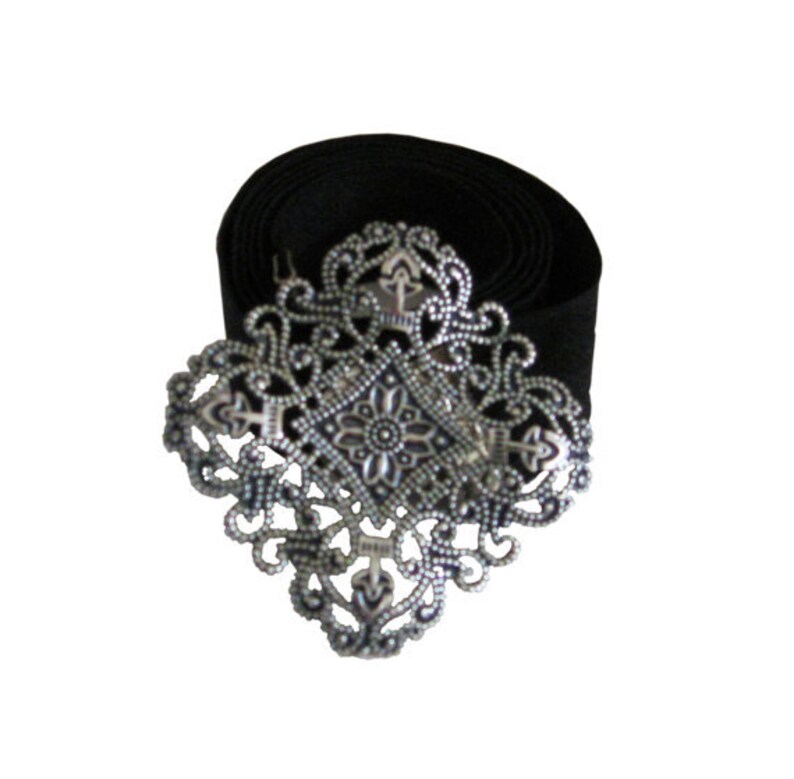 Gray & Silver Waist Belt Silver Lace Etsy