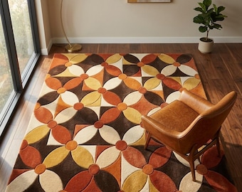 Mid-Century Modern Bauhaus Rug: Color Abstract Design Pattern For Home Decor