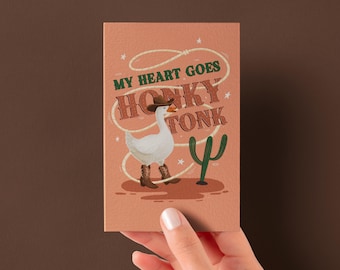 Western valentijnsdag kaart download - My heart goes honky tonk