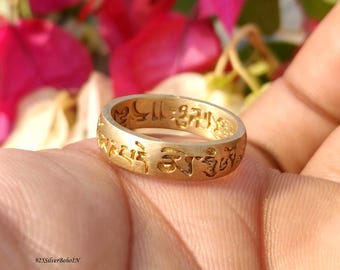 Messing Om Mani Padme Hum Ring Tibetaans Boeddhistische Mantra Band Spirituele Meditatie Yoga Sieraden