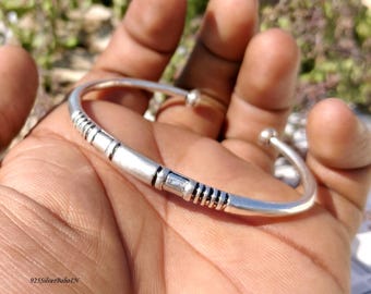 925 sterlingzilveren tribal manchet verstelbare armband minimalistische geoxideerde boho armband etnische sieraden cadeau