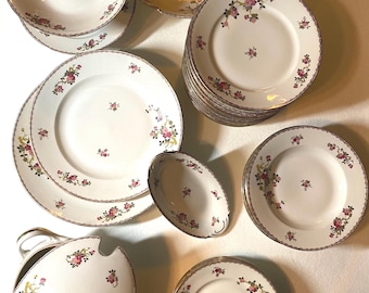 Antikes Limoges-Porzellan-Essservice – F. Legrand & Cie – Kirschblüte