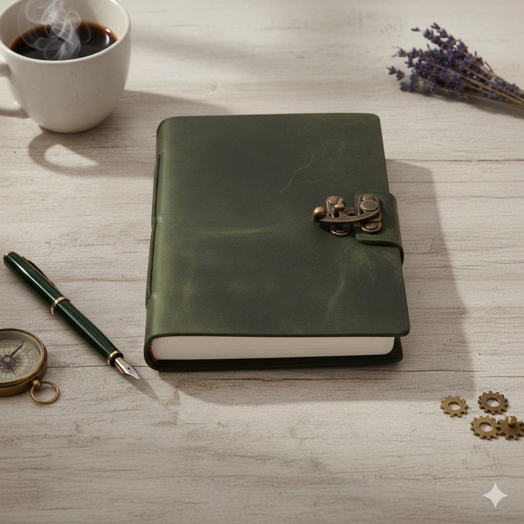 Handmade Leather Journal With Key – Rustic Travel Diary, Blank White ...