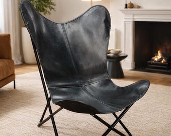 Volnerfleren vlinderstoel – handgemaakte moderne loungeaccentstoelen