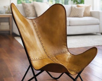 Funda de cuero hecha a mano para silla mariposa / Reemplazo de asiento de tela para sillón