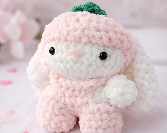 Coniglietto di fragole – Peluche amigurumi fatto a mano all'uncinetto – Regalo di peluche