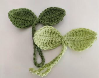 Accessorio per cuffie a forma di foglia all'uncinetto | Decorazione per cuffie fatta a mano | Simpatica foglia all'uncinetto | Ciondolo per cuffie con fascia | Regalo estetico