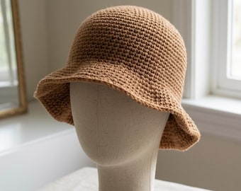 Cappello a secchiello lavorato all'uncinetto con bordo smerlato | Cappello a secchiello boho | Cappello estivo all'uncinetto in vari colori
