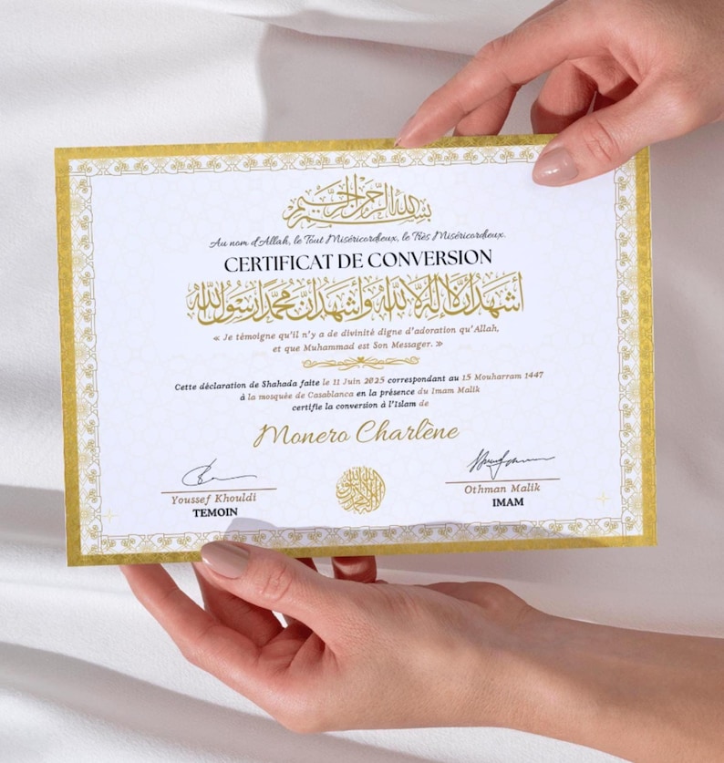 Islamic Conversion Certificate.pdf Personalized Shahada Certificate PDF • Islamic Conversion Certificate ...