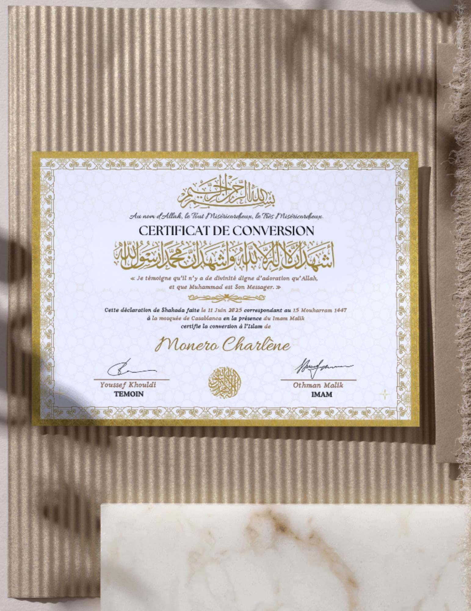 Islamic Conversion Certificate.pdf Personalized Shahada Certificate PDF • Islamic Conversion Certificate ...