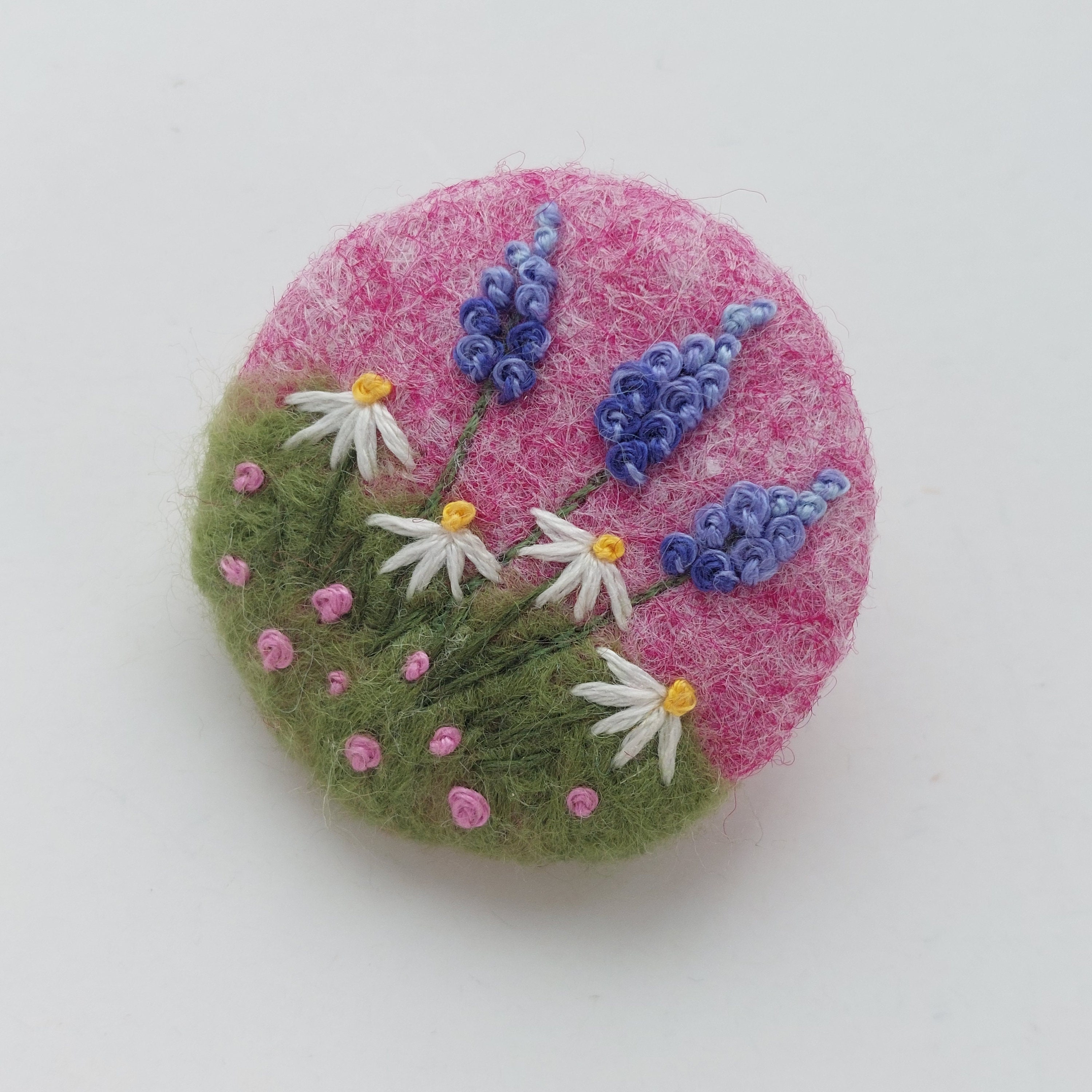 Needle felted flower brooch best sale